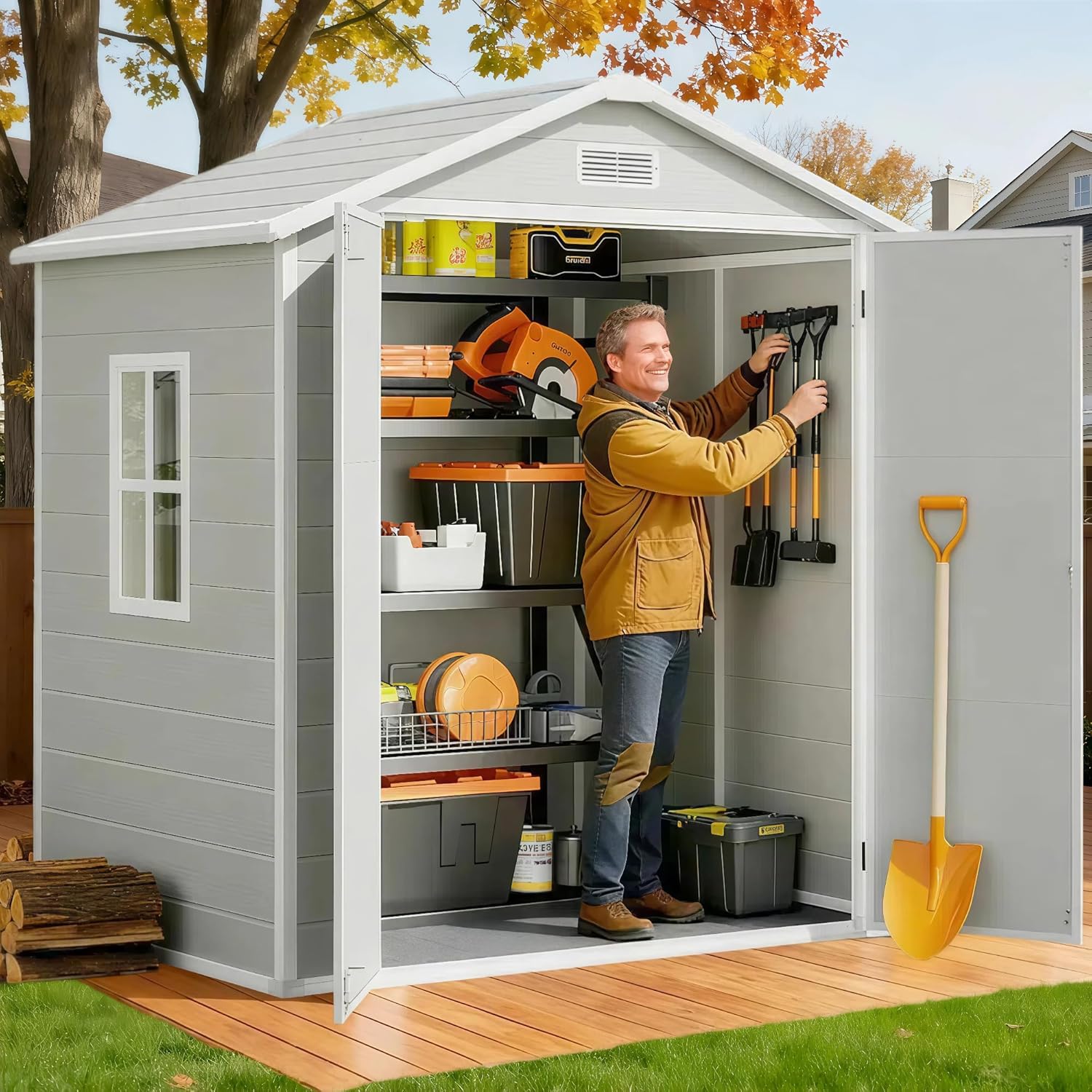 Gardening Tool - All-Weather Resin Outdoor Storage Shed With