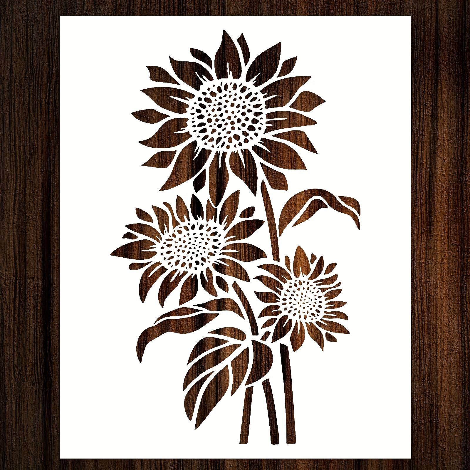 Gardening Tools Sketch - A4 Size Reusable DIY Sunflower Painting