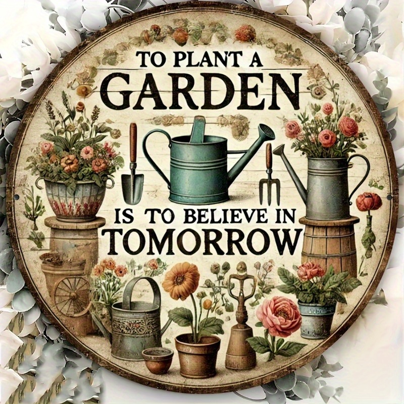Gardening Tools Wooden - 2D Flat, Rustic Farmhouse Wooden Garden