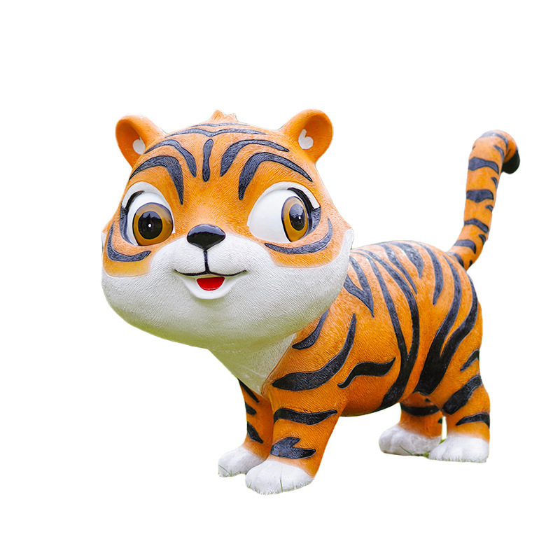 Gardening Tools Sketch - Fiberglass cartoon tiger, sculpture ornament, floor-to-ceiling