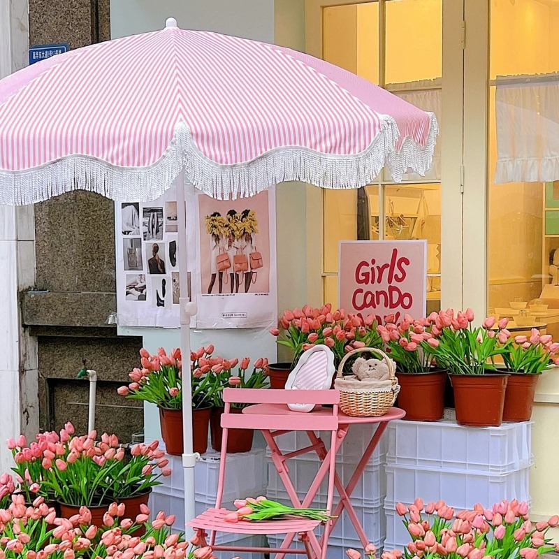 ZBN Pink Striped Garden Sun Um - Gardening Tools Pink 评论和价格