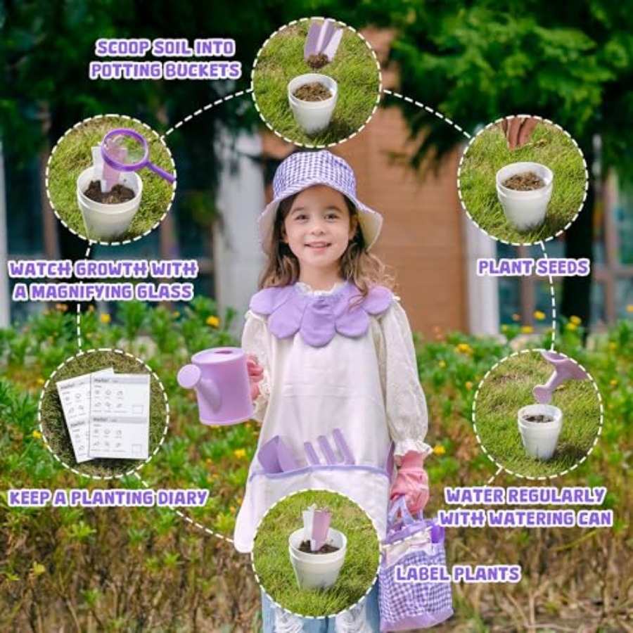 Gardening Set, 17PCS Toddler G - Gardening Tools For Toddlers 评论和价格