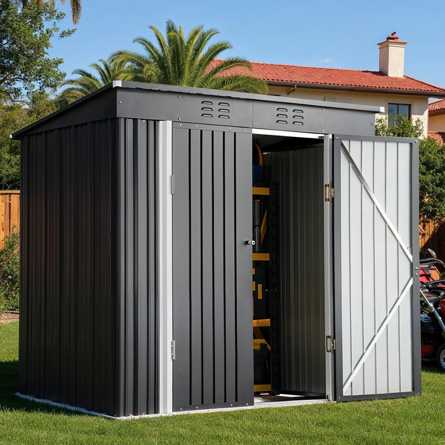 6x4ft Metal Outdoor Storage Sh - Gardening Tool 评论和价格