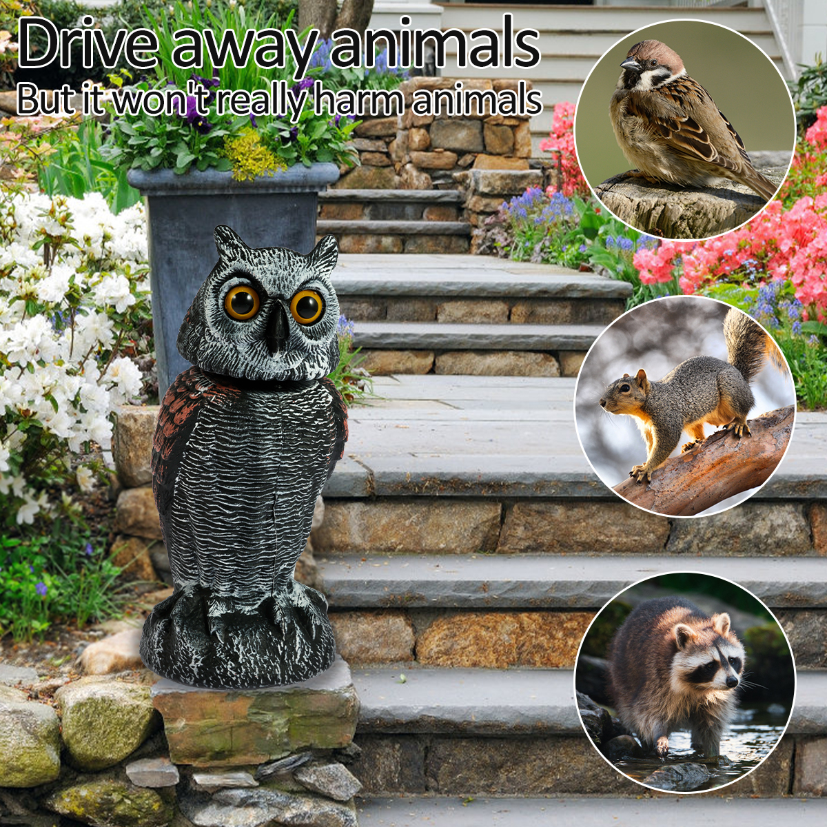 Fake Owl Decoy Plastic Owl Sca - Gardening Tools Store 评论和价格