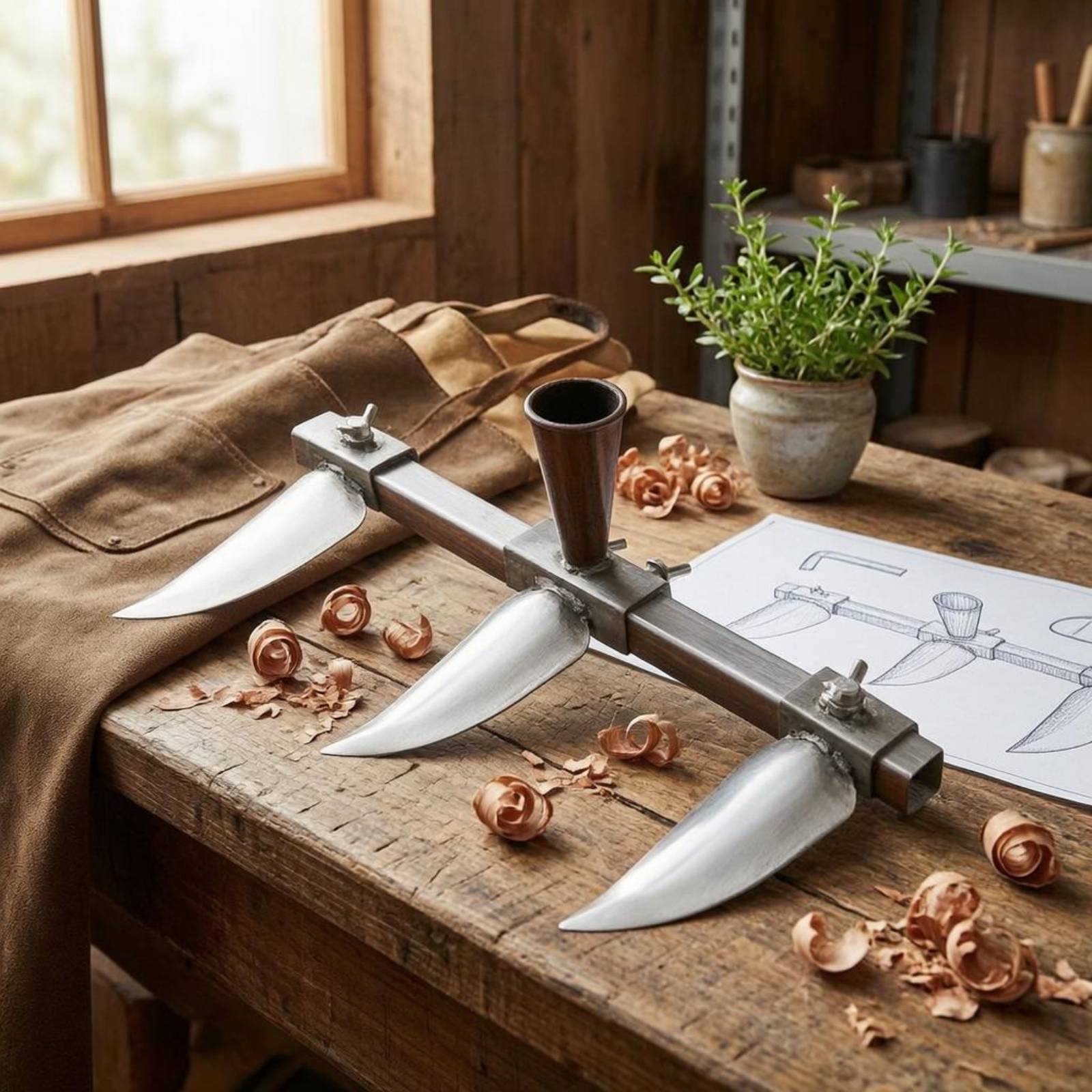 Soil Cultivator Adjustable Tin - Gardening Tools Wooden 评论和价格