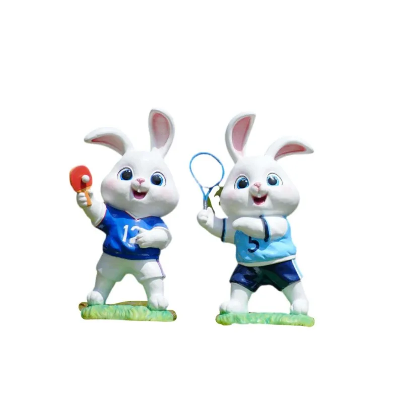 FRP cartoon sports rabbit scul - Gardening Tools Sketch 评论和价格