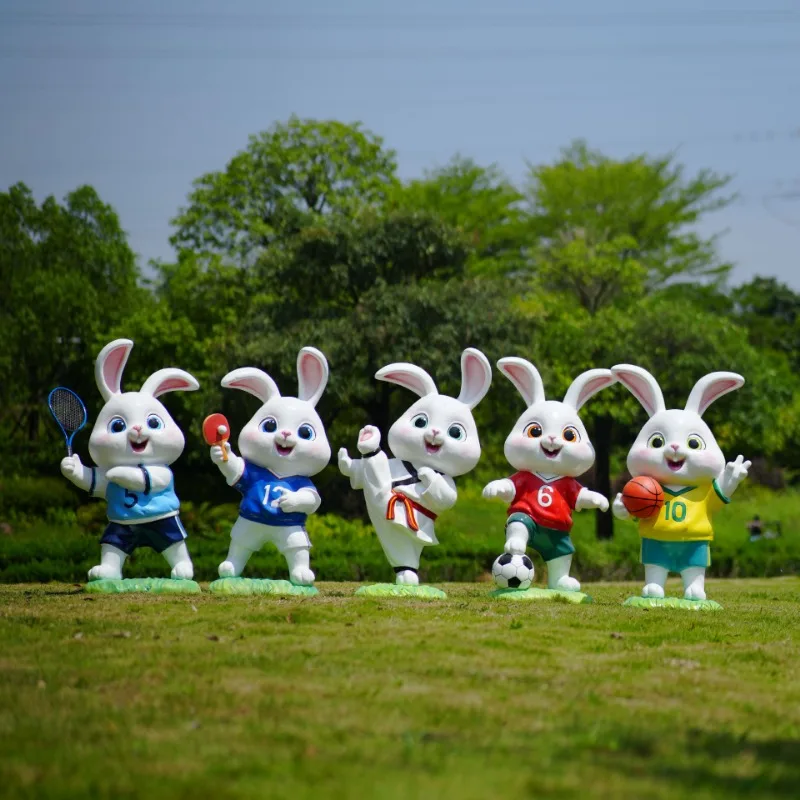 FRP cartoon sports rabbit scul - Gardening Tools Sketch 评论和价格