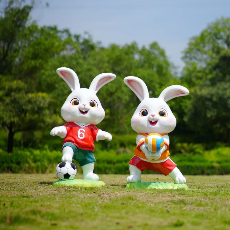 FRP cartoon sports rabbit scul - Gardening Tools Sketch 评论和价格
