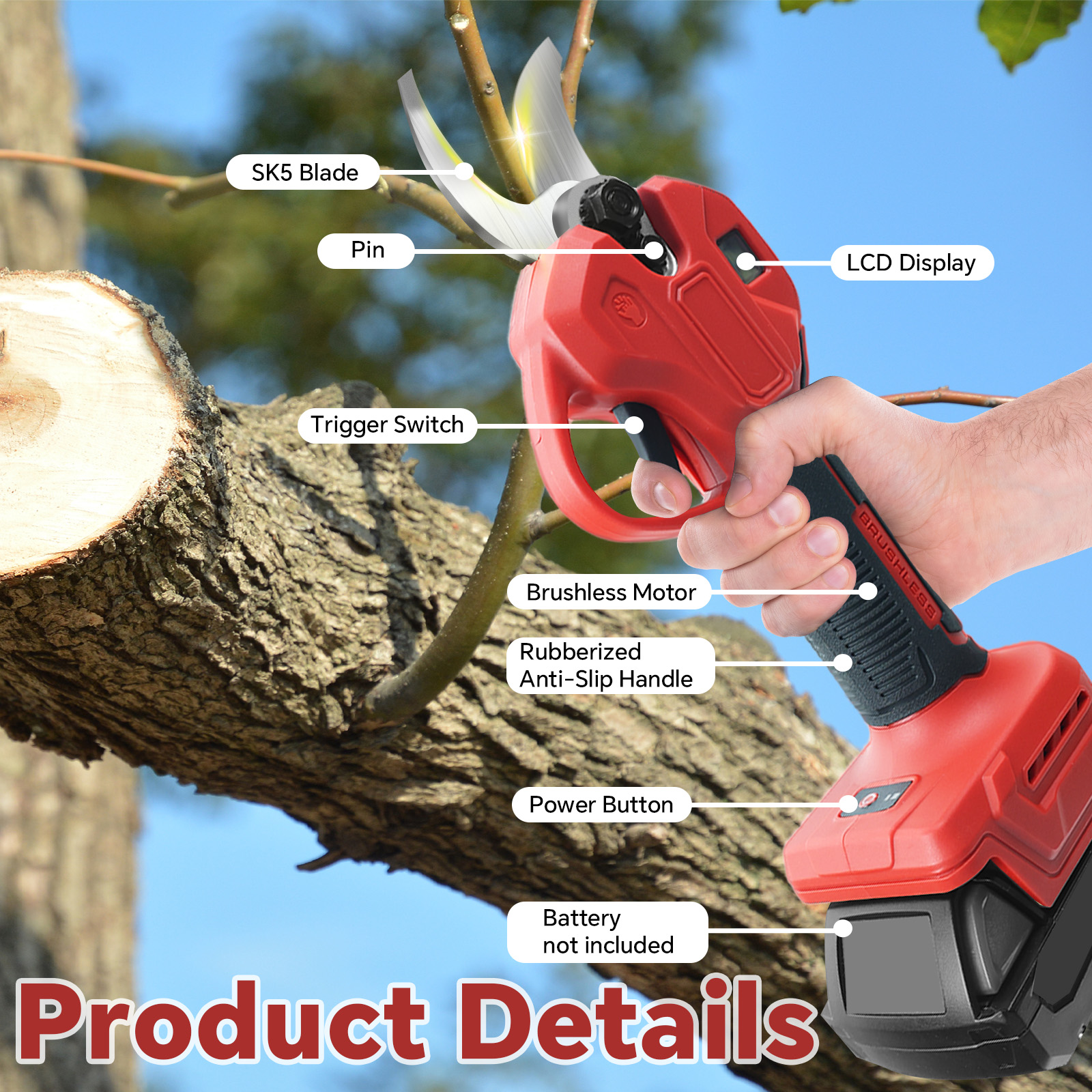 30mm Brushless Electric Prunin - Gardening Tool Diy 评论和价格