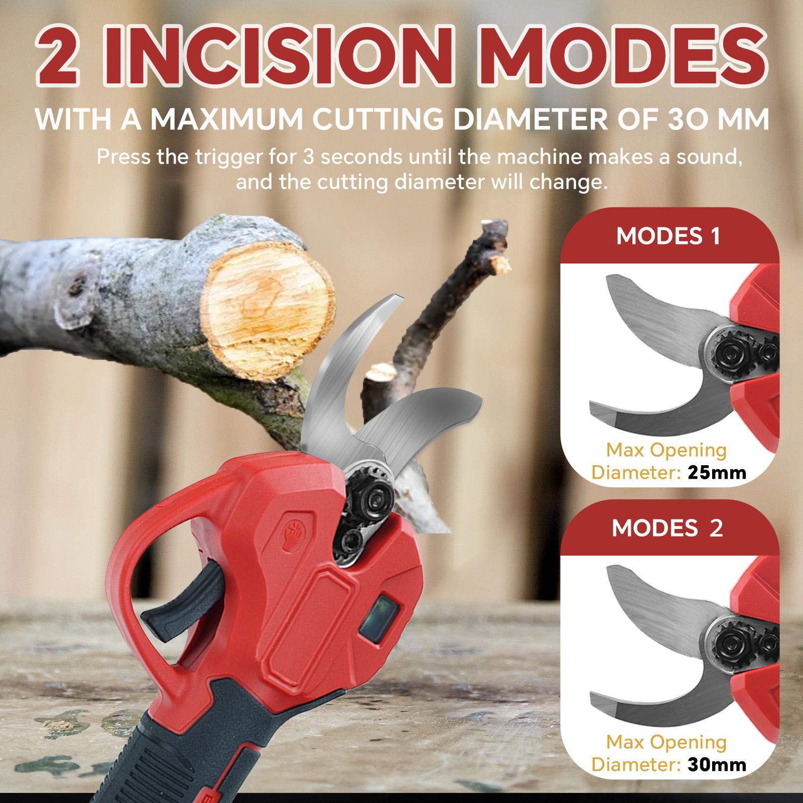 30mm Brushless Electric Prunin - Gardening Tool Diy 评论和价格