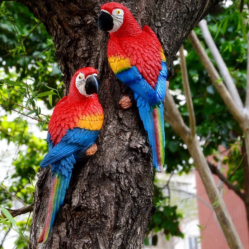 Resin Parrot Statue Wall Mount - Gardening Tools Store 评论和价格