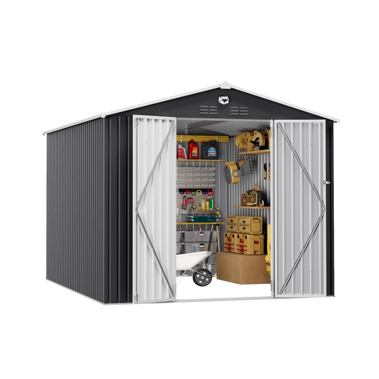10x12 FT Metal Outdoor Storage - Gardening Yard Tools 评论和价格