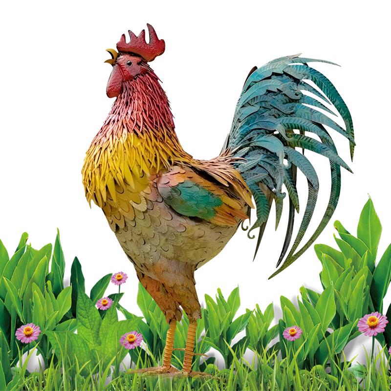 30cm Garden Metal Iron Rooster - Gardening Tools Store 评论和价格