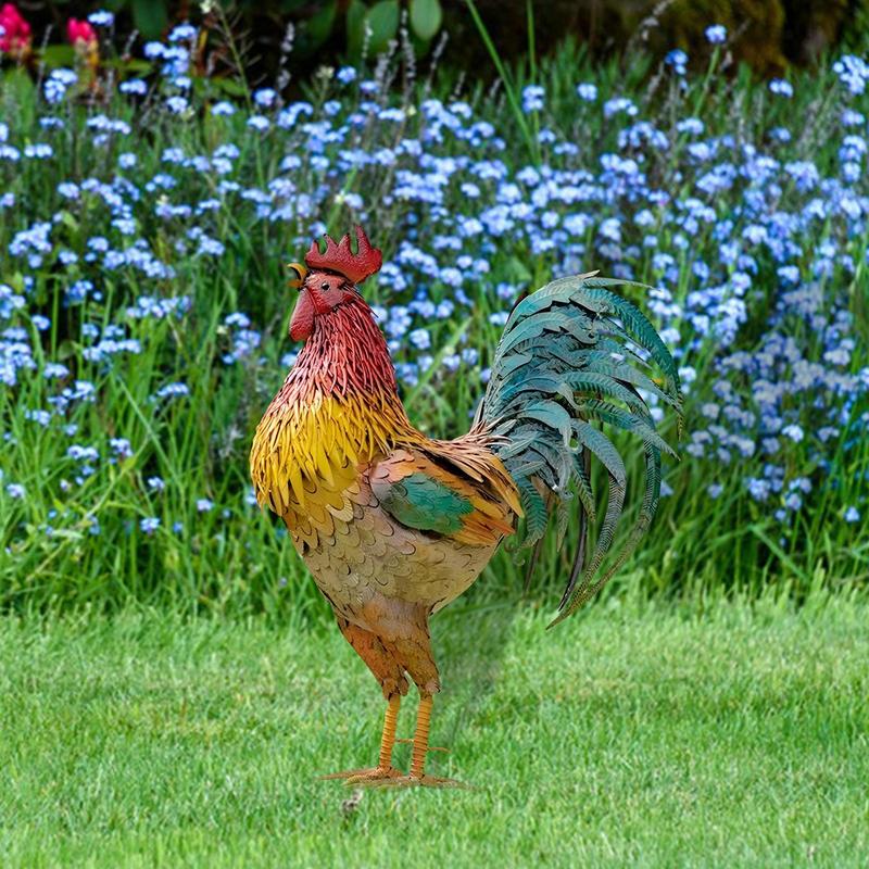 30cm Garden Metal Iron Rooster - Gardening Tools Store 评论和价格