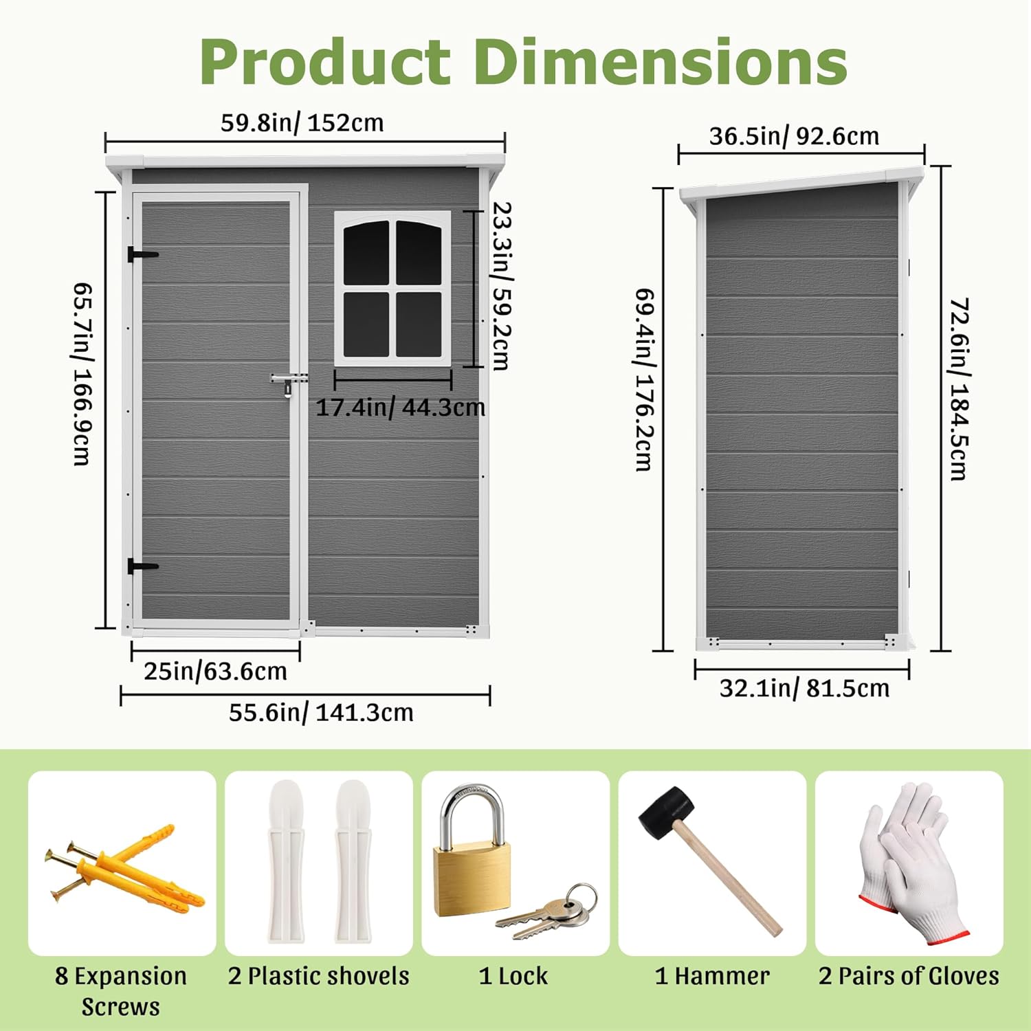 Resin Outdoor Storage Shed Kit - Gardening Tool 评论和价格