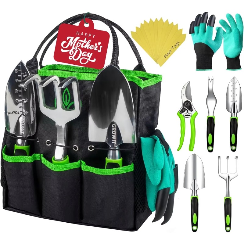 9 Pcs Ergonomic Garden Tool Se - Gardening Yard Tools 评论和价格