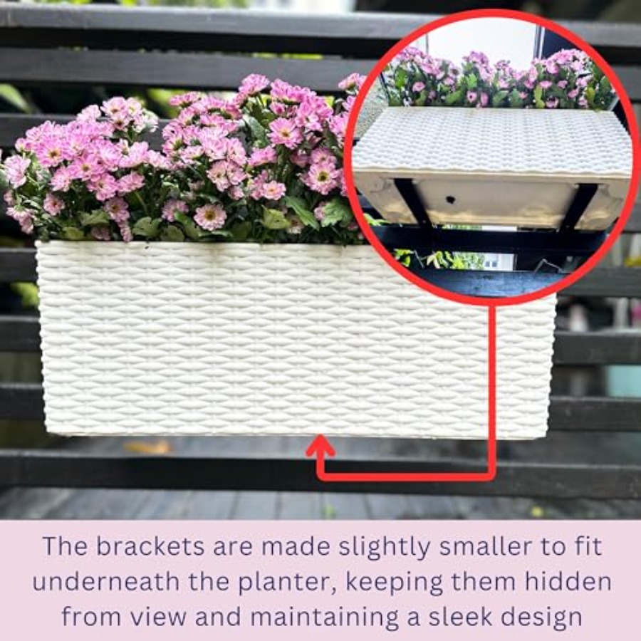 Outdoor Rectangular White Self - Self-Watering Planter 评论和价格