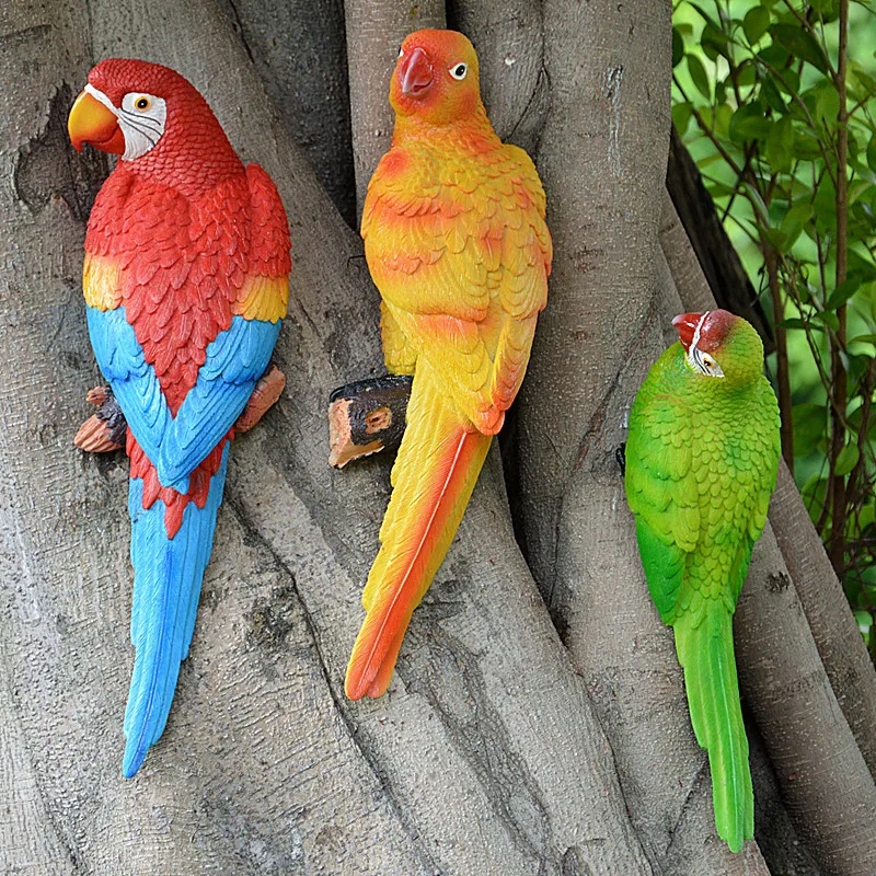 Simulation Resin Parrot Statue - Gardening Tools Store 评论和价格