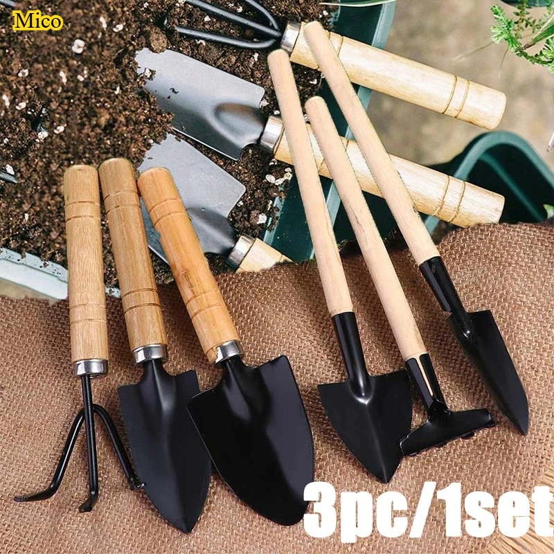3Pcs Mini Gardening Tool Set w - Gardening Tools Wooden 评论和价格