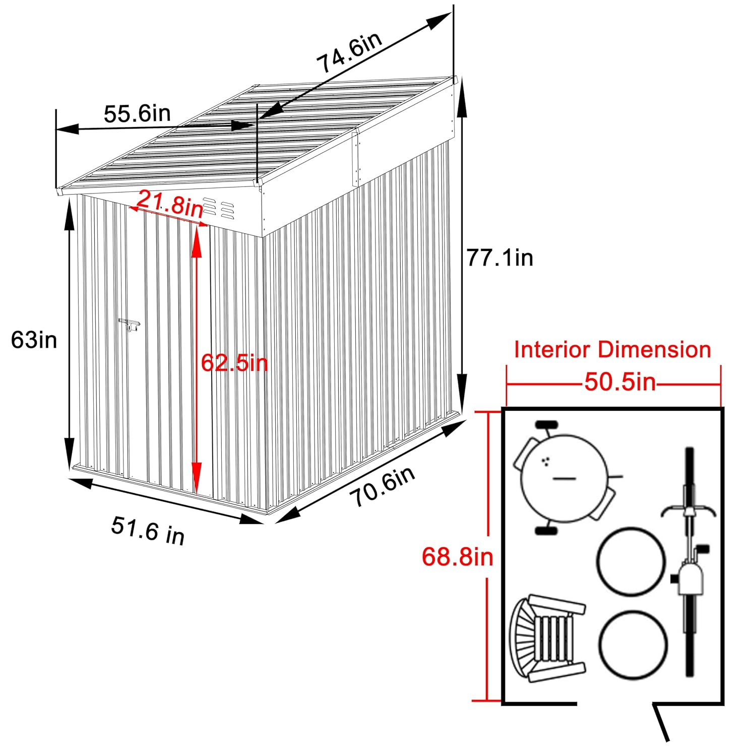 4x6FT Metal Outdoor Storage Sh - Gardening Tool 评论和价格