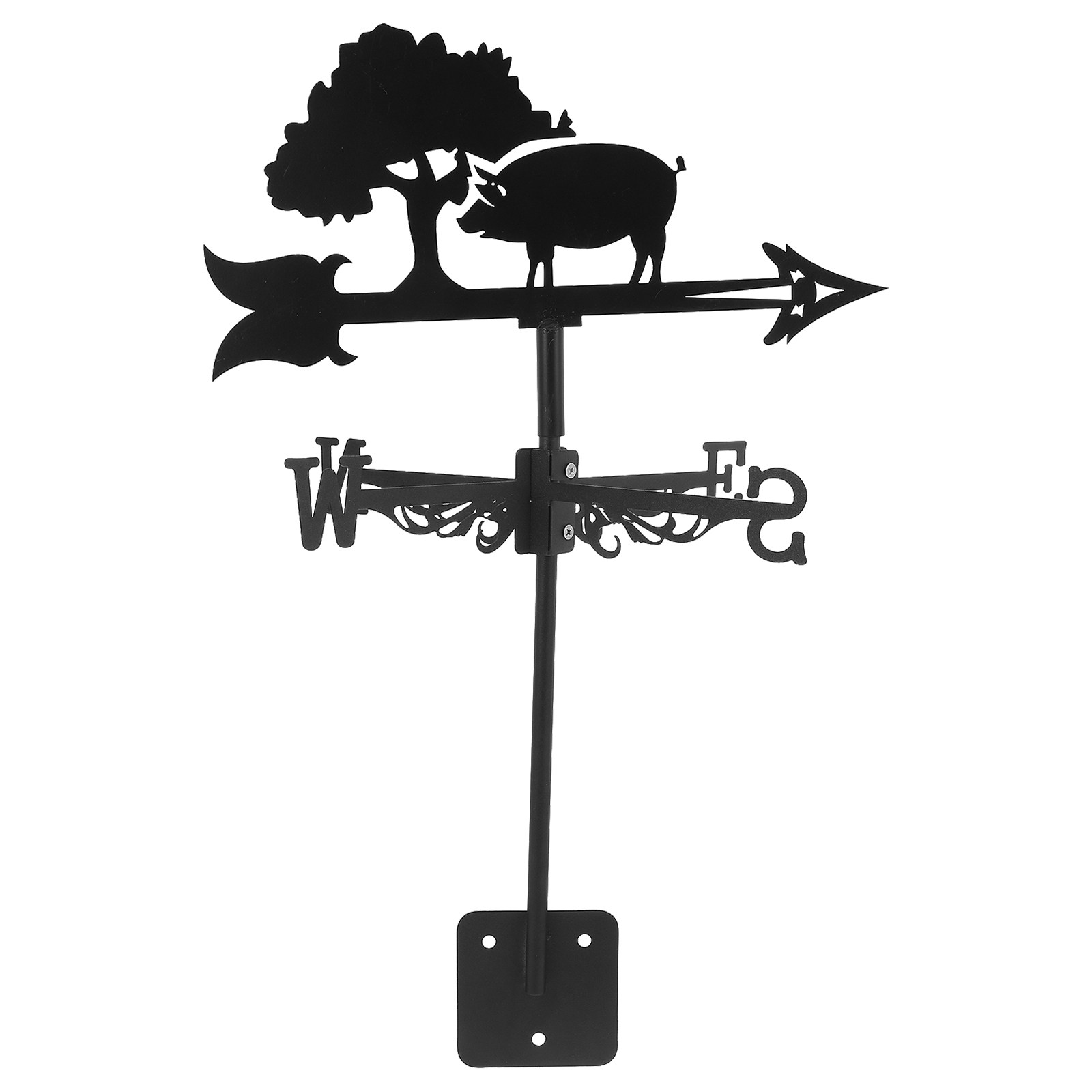Pig Weathervane Iron Wind Vane - Gardening Yard Tools 评论和价格