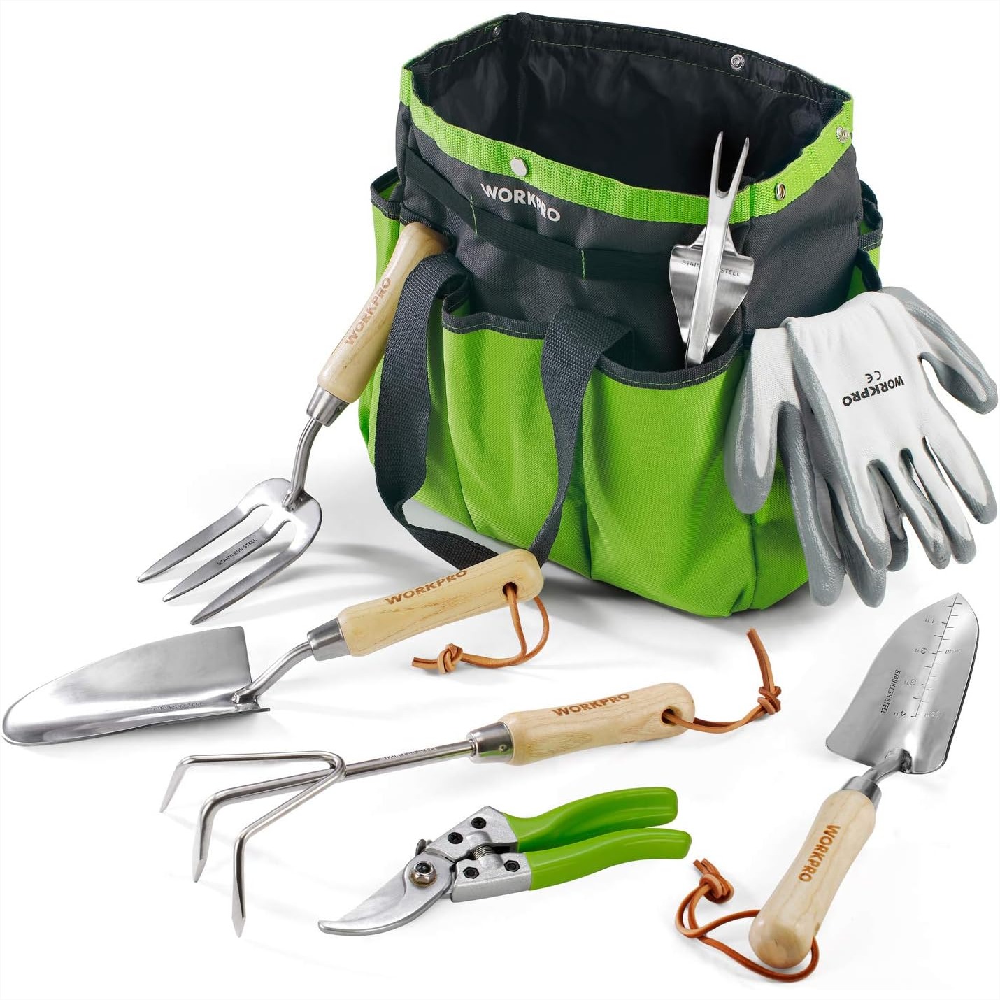 Garden Tools Set, 8 Piece Stai - Gardening Tools Wooden 评论和价格