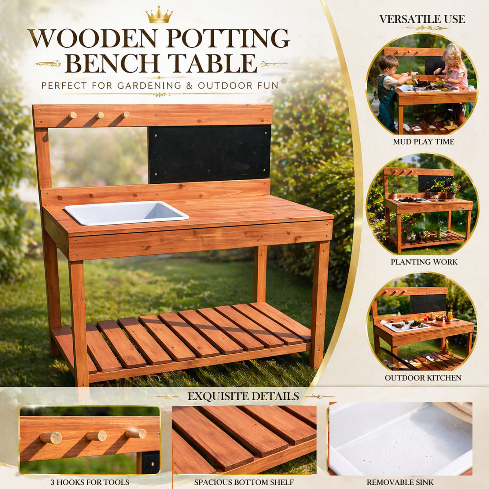Wooden Potting Benches For Chi - Gardening Tools Wooden 评论和价格