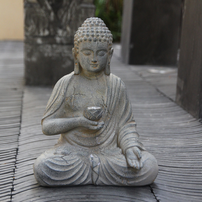 Resin Solar Buddha Statue Scul - Gardening Tools Store 评论和价格
