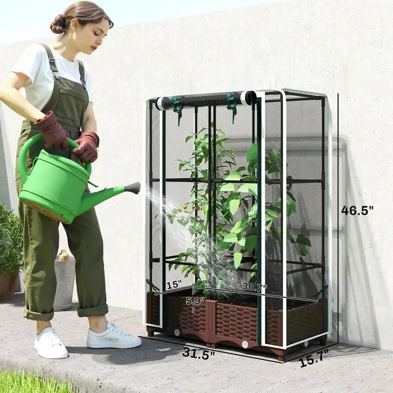Raised Garden Bed with Trellis - Self-Watering Planter 评论和价格