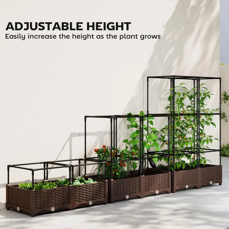 Raised Garden Bed with Trellis - Self-Watering Planter 评论和价格