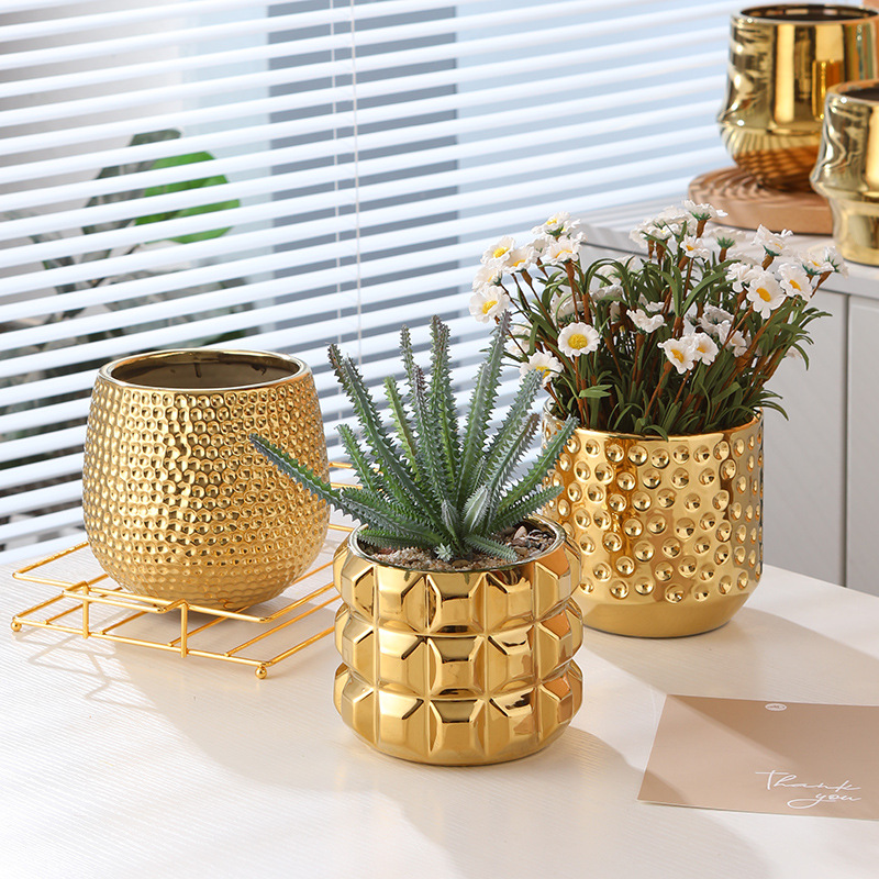 Office gold ceramic flower pot - Orchid Potting Mix 评论和价格