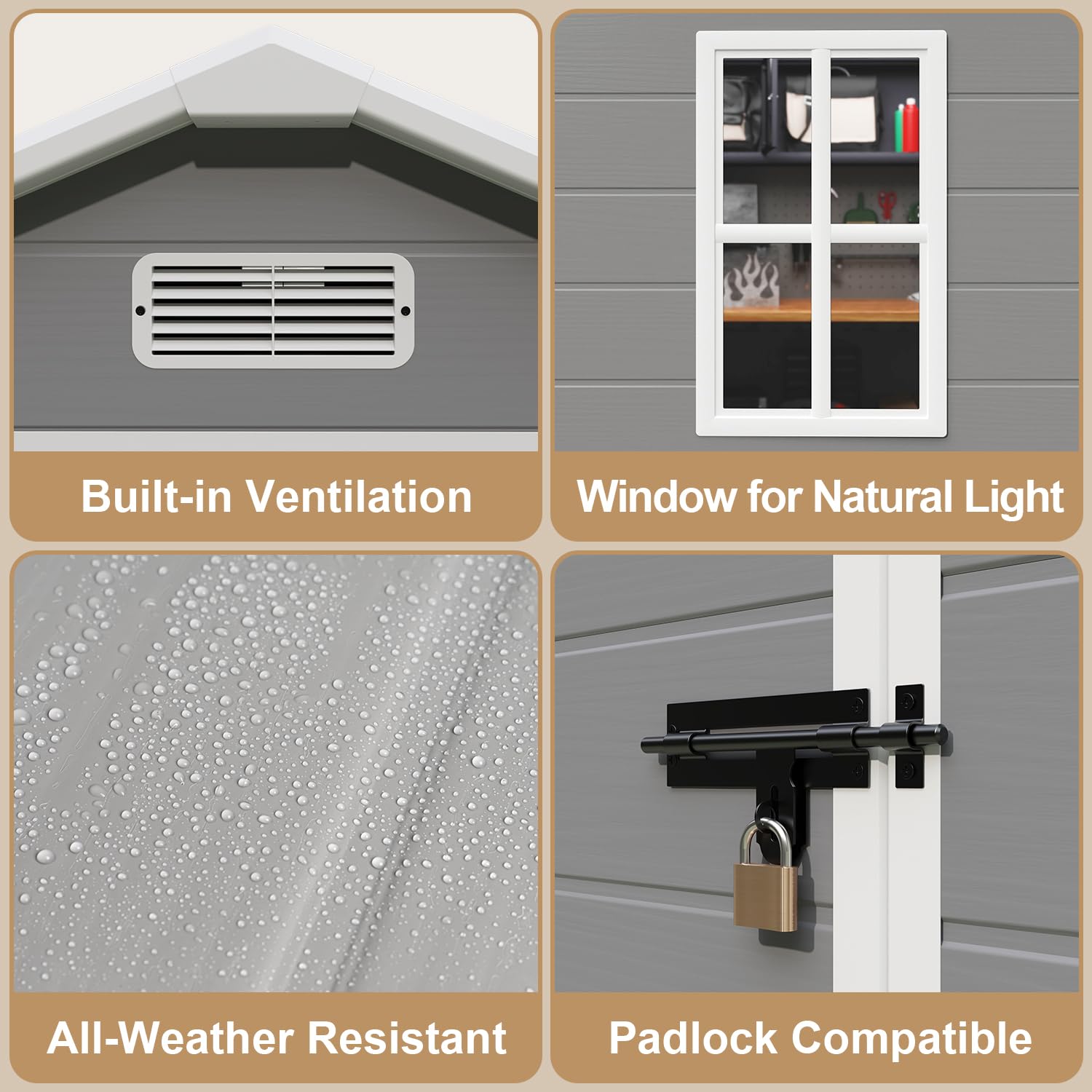 All-Weather Resin Outdoor Stor - Gardening Tool 评论和价格