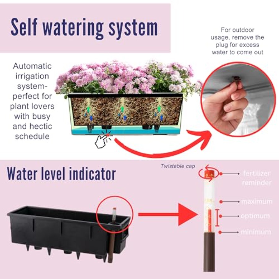 LaLaGreen Deck Railing Planter - Self-Watering Planter 评论和价格