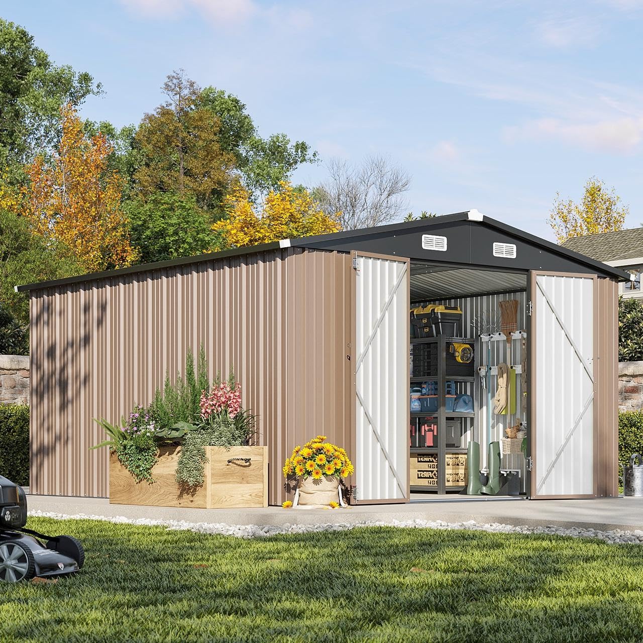 10 x 12FT Outdoor Storage Shed - Gardening Tool 评论和价格