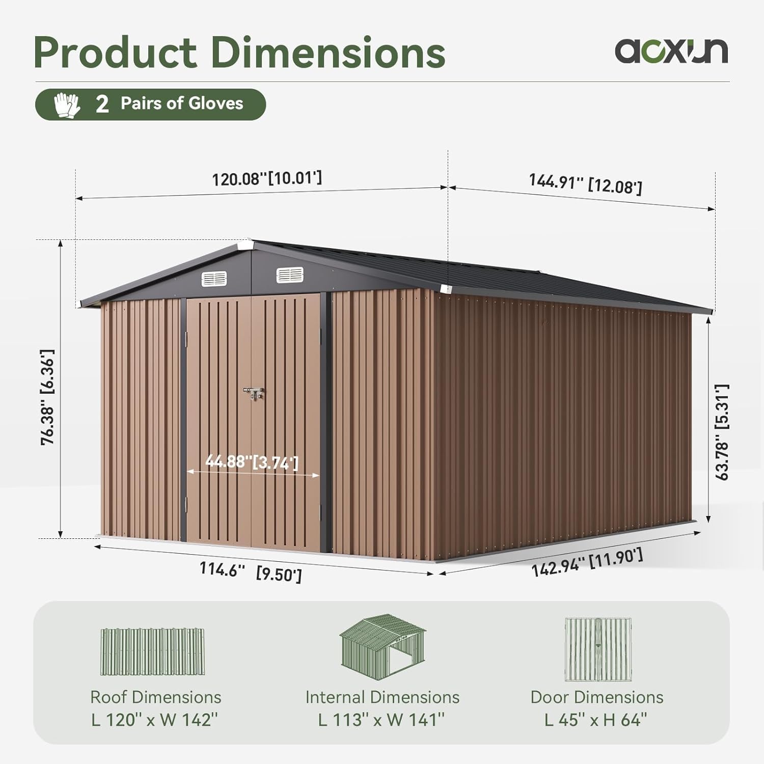 10 x 12FT Outdoor Storage Shed - Gardening Tool 评论和价格