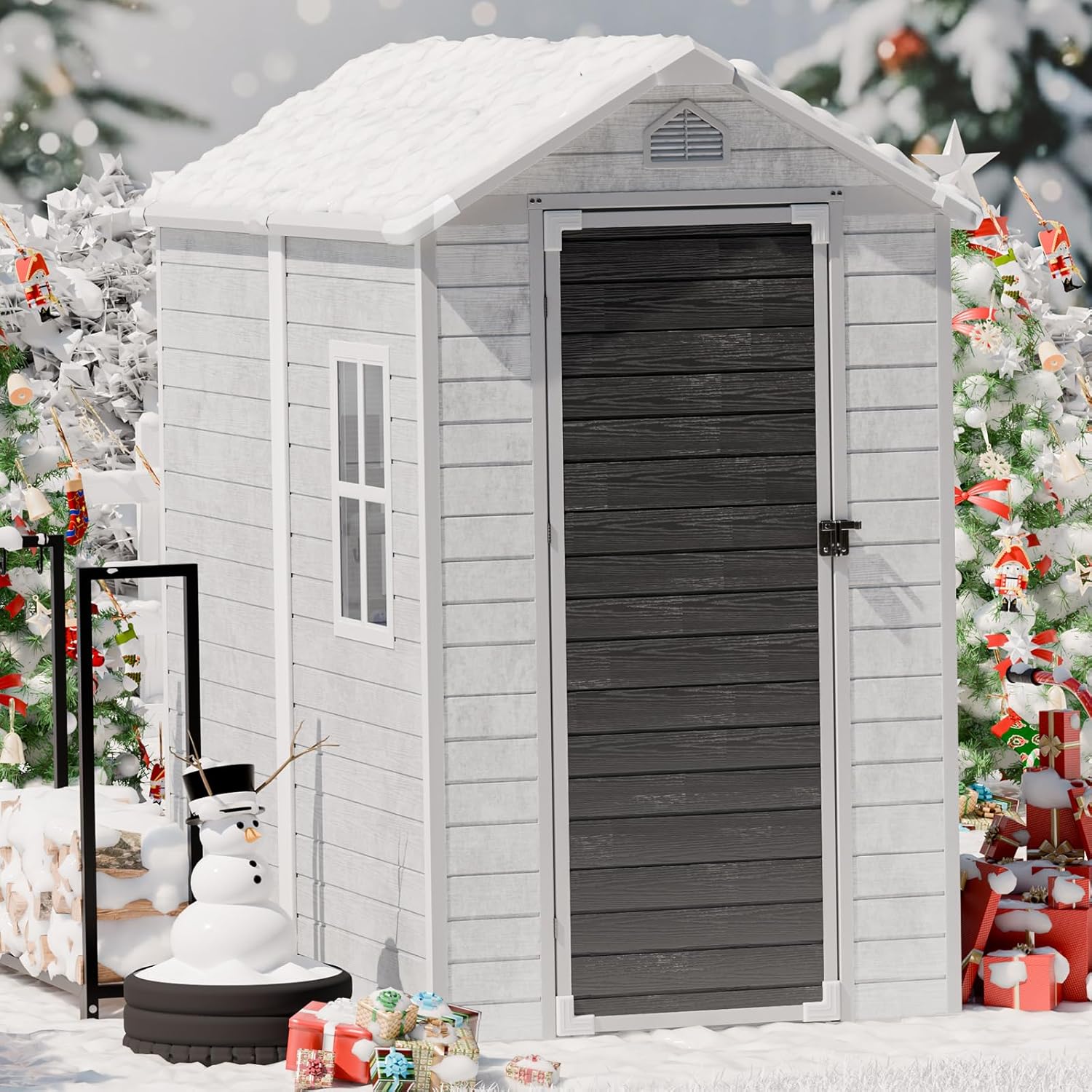 4x6 FT Plastic Storage Shed Wa - Gardening Tool 评论和价格