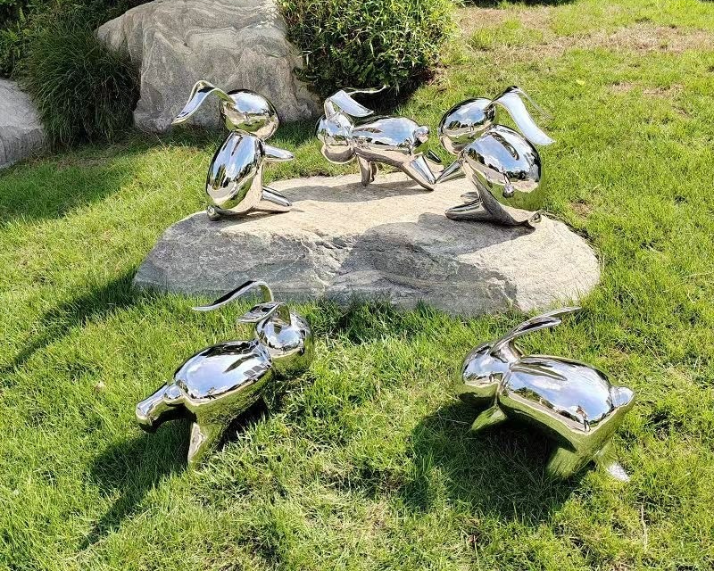 Stainless steel rabbit sculptu - Gardening Tools Sketch 评论和价格