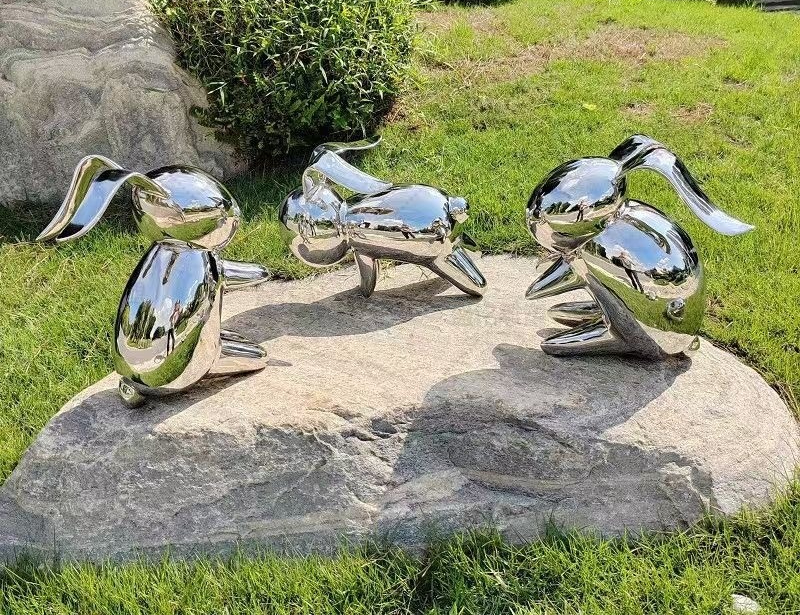 Stainless steel rabbit sculptu - Gardening Tools Sketch 评论和价格