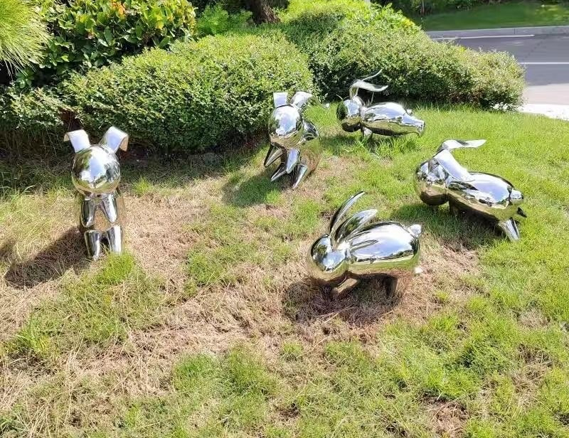 Stainless steel rabbit sculptu - Gardening Tools Sketch 评论和价格