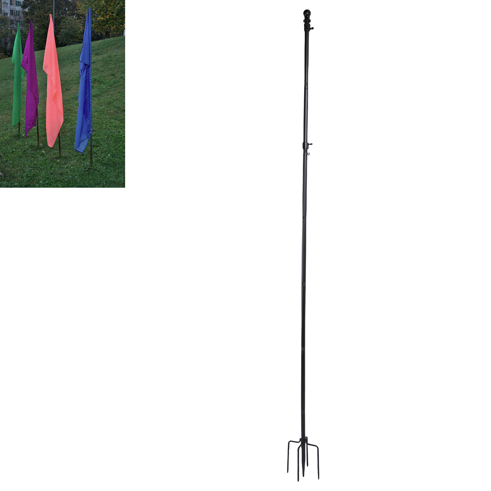 10 FT Ground Garden Flag Pole  - Gardening Yard Tools 评论和价格