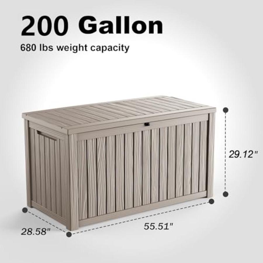 200 Gallon outdoor storage box - Gardening Tools Wooden 评论和价格
