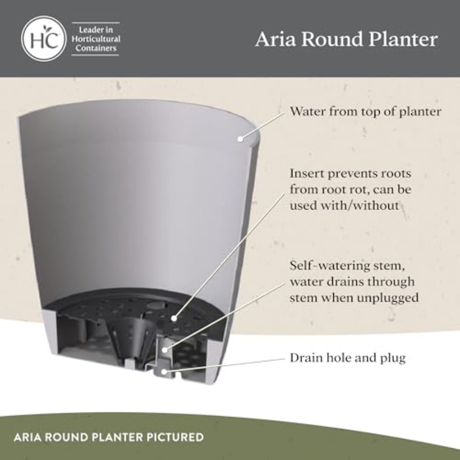 Aria Round Self-Watering Pot - - Self-Watering Planter 评论和价格