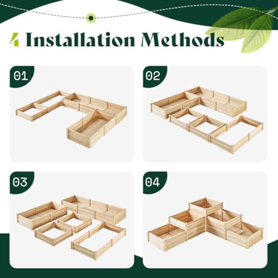 3-Tier Raised Garden Bed for O - Gardening Tools Wooden 评论和价格