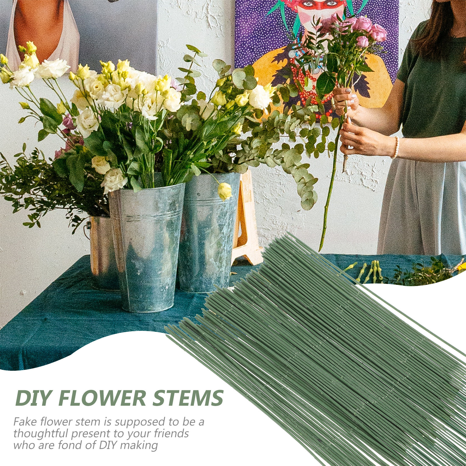 100Pcs Artificial Flower Stems - Gardening Tool Diy 评论和价格