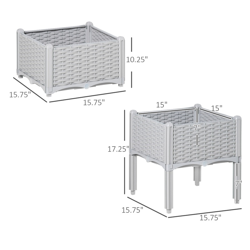 Outsunny 2-Piece Raised Garden - Self-Watering Planter 评论和价格