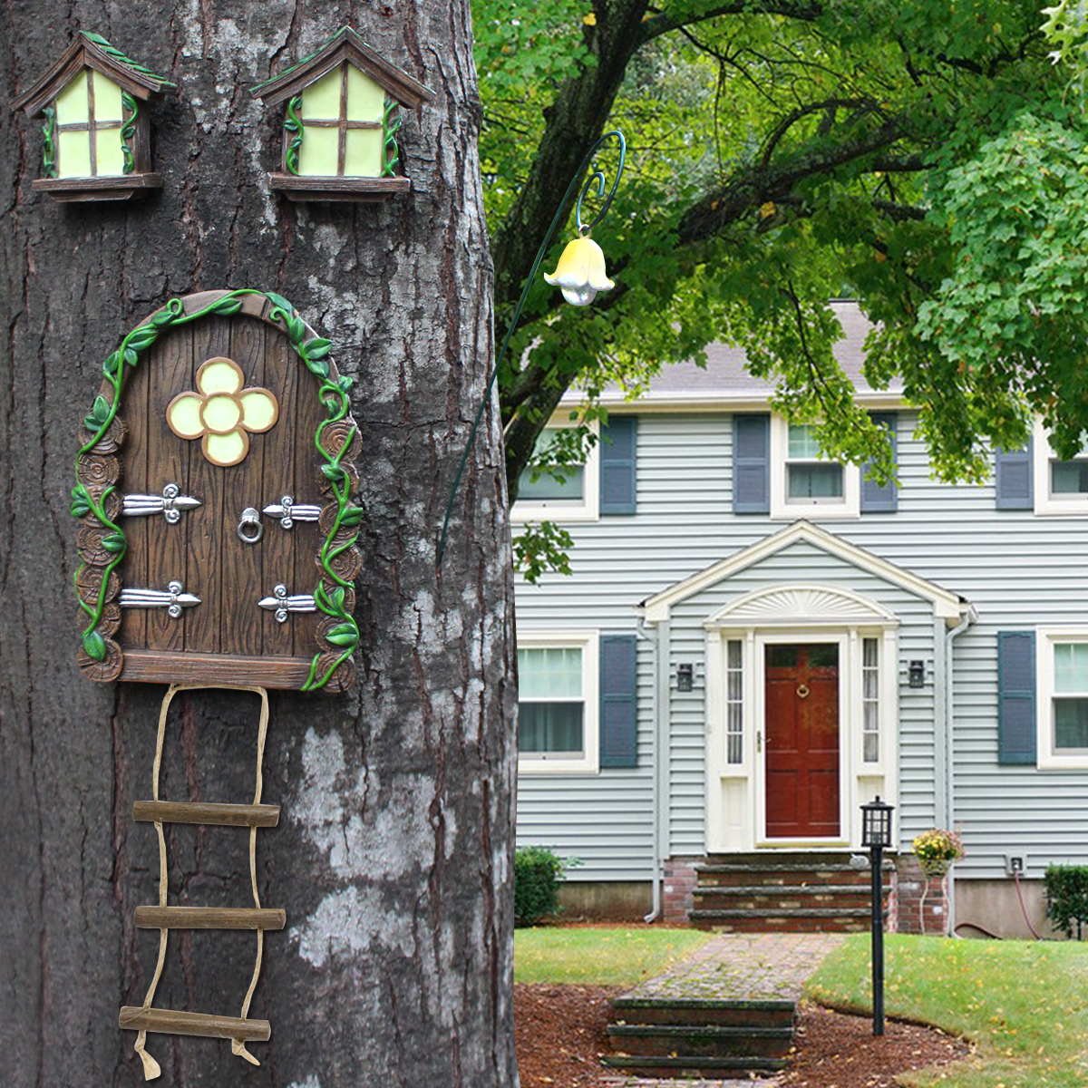 1 Set, Mini Fairy Tale Door De - Gardening Tools Store 评论和价格