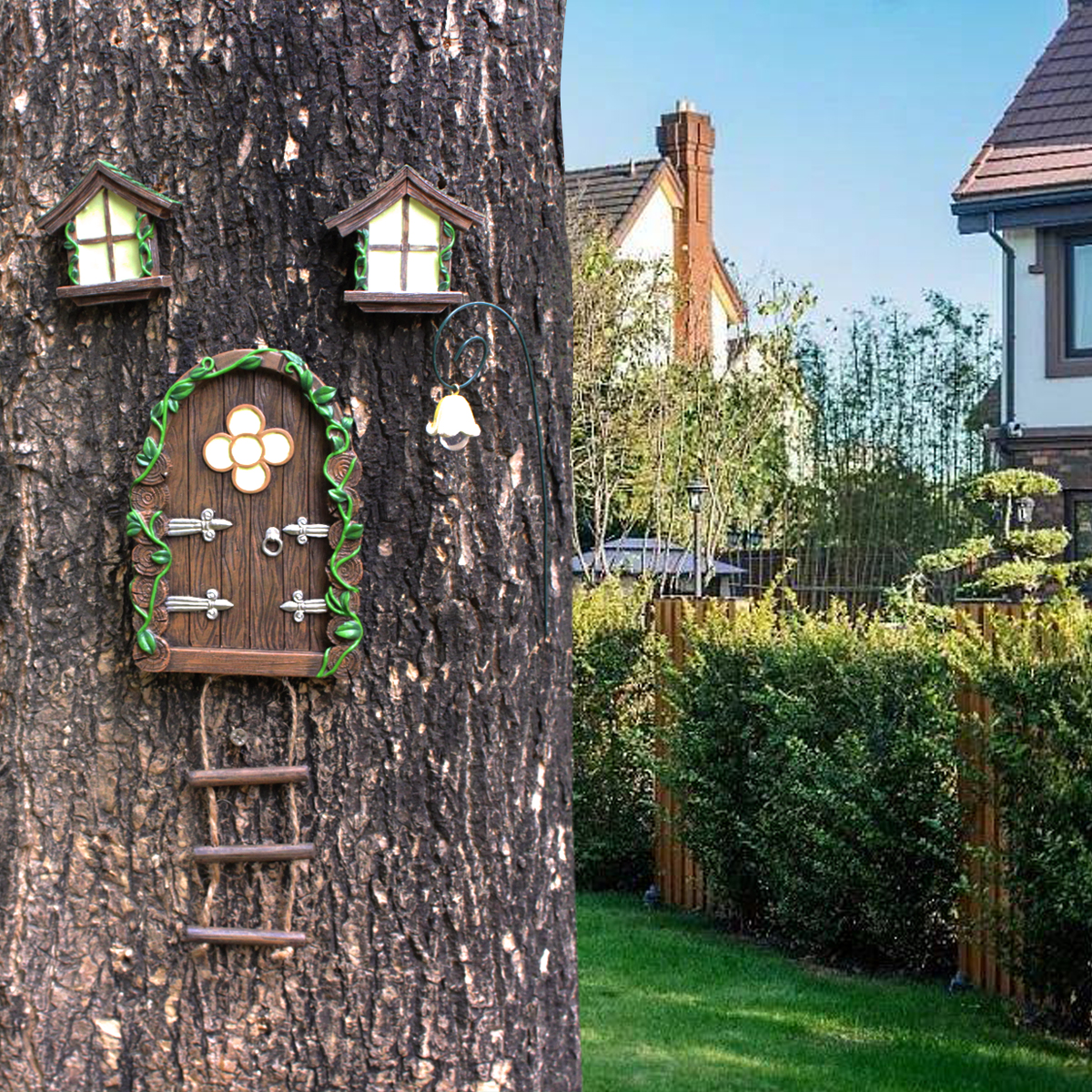 1 Set, Mini Fairy Tale Door De - Gardening Tools Store 评论和价格
