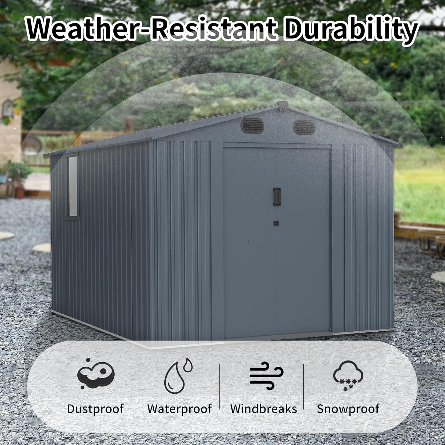 Outdoor Storage Shed 8x10 FT w - Gardening Tool 评论和价格