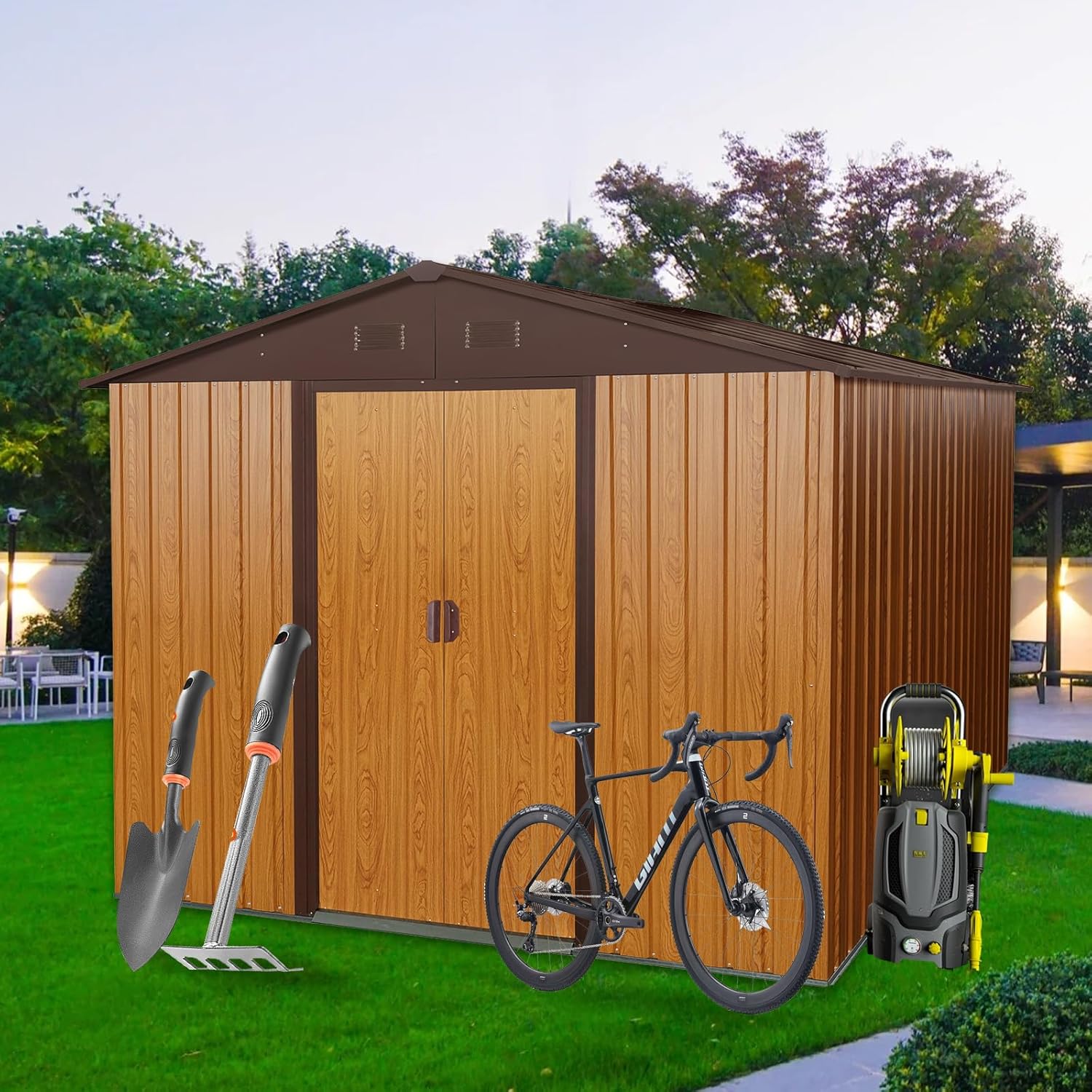 8x10 FT Outdoor Storage Shed,  - Gardening Tool 评论和价格