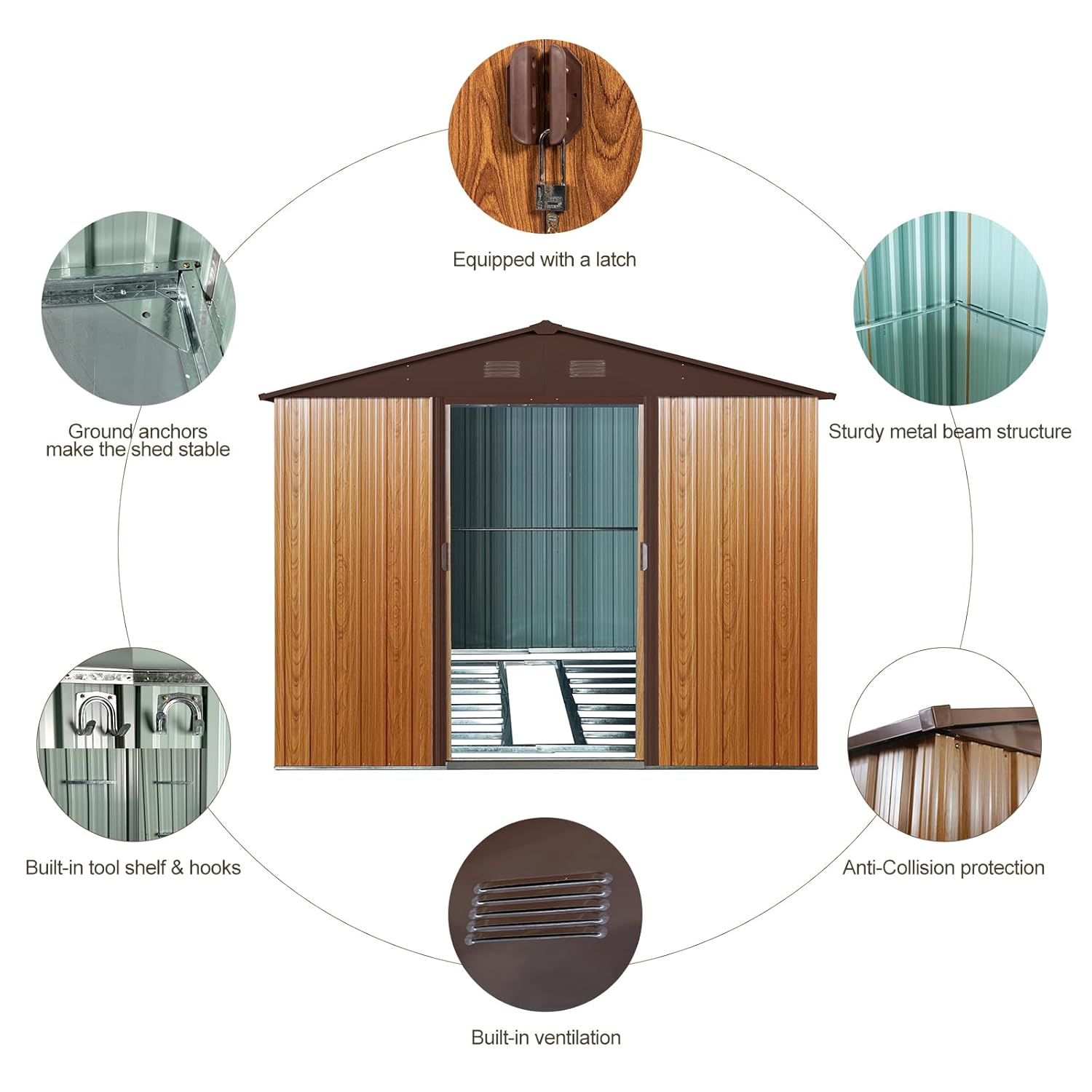 8x10 FT Outdoor Storage Shed,  - Gardening Tool 评论和价格